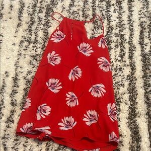 Express Red Floral Blouse